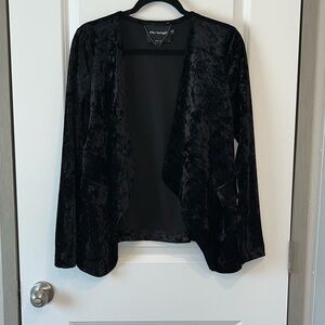 WhimsiGoth Black Velvet Open Cardigan Made in Italy Bohemian S Artigli